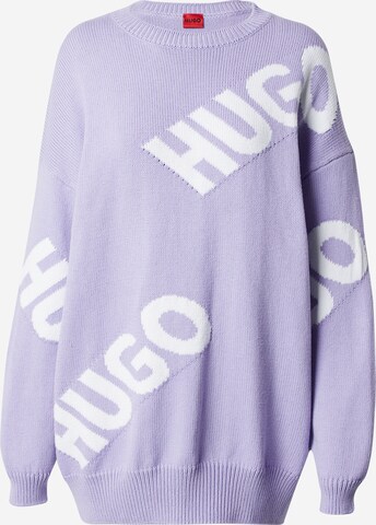 HUGO - Jersey talla grande 'Slaria' en lila: frente