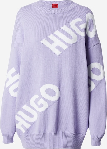 HUGO Širok pulover 'Slaria' | vijolična barva: sprednja stran