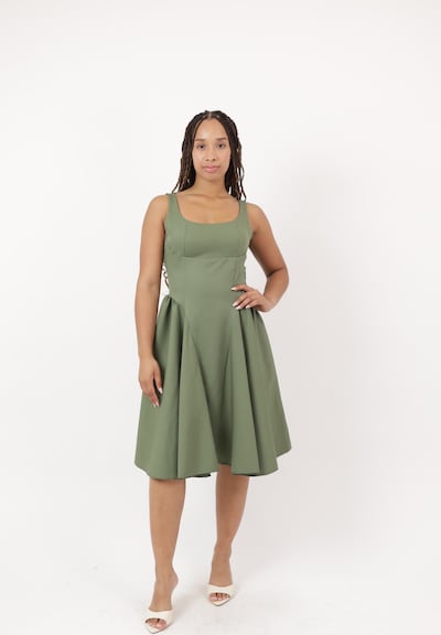 Elara Cocktail dress in 40 in Khaki, Item view