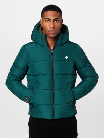 Superdry Winter Jacket in Green: front