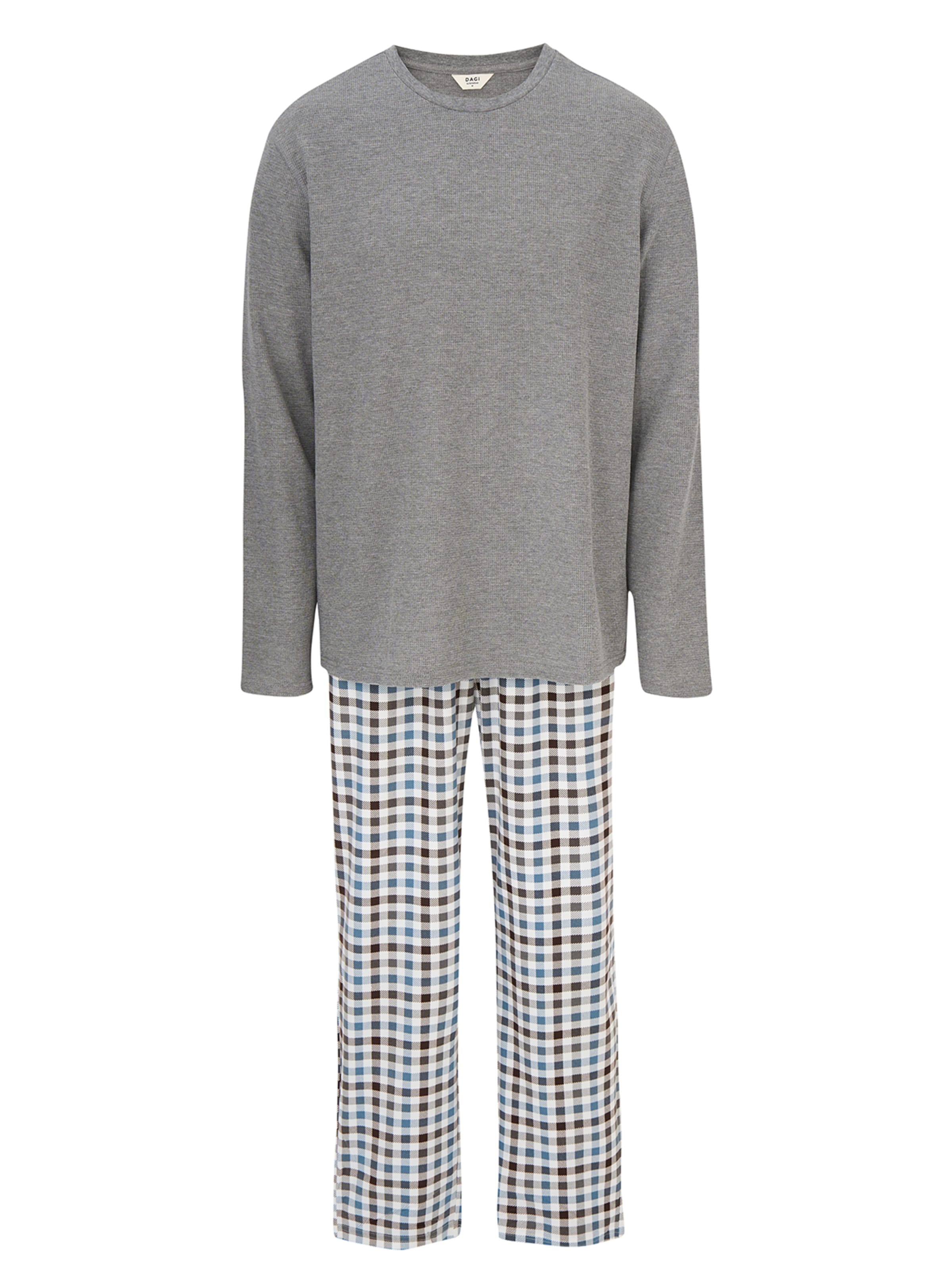Dagi Пижама длинная в Синий / Серый меланж / Белый, Обзор товара