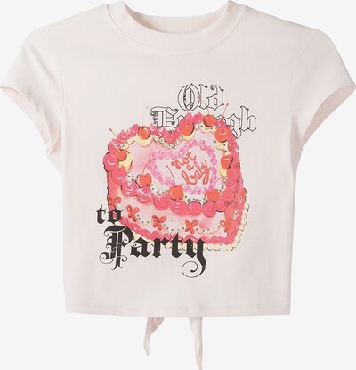 Bershka T-Shirt in hellgelb / pink / pastellpink / schwarz, Produktansicht