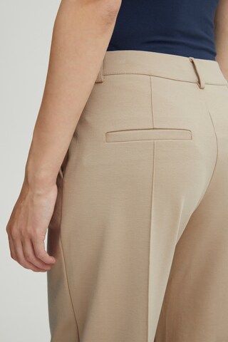 ICHI Wide leg Pleated Pants 'KATE' in Brown