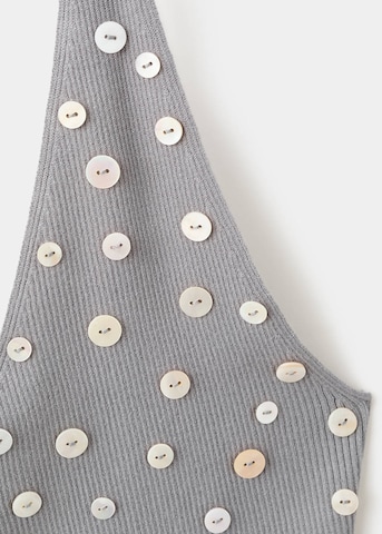 MANGO Stricktop 'Bouton' in Grau