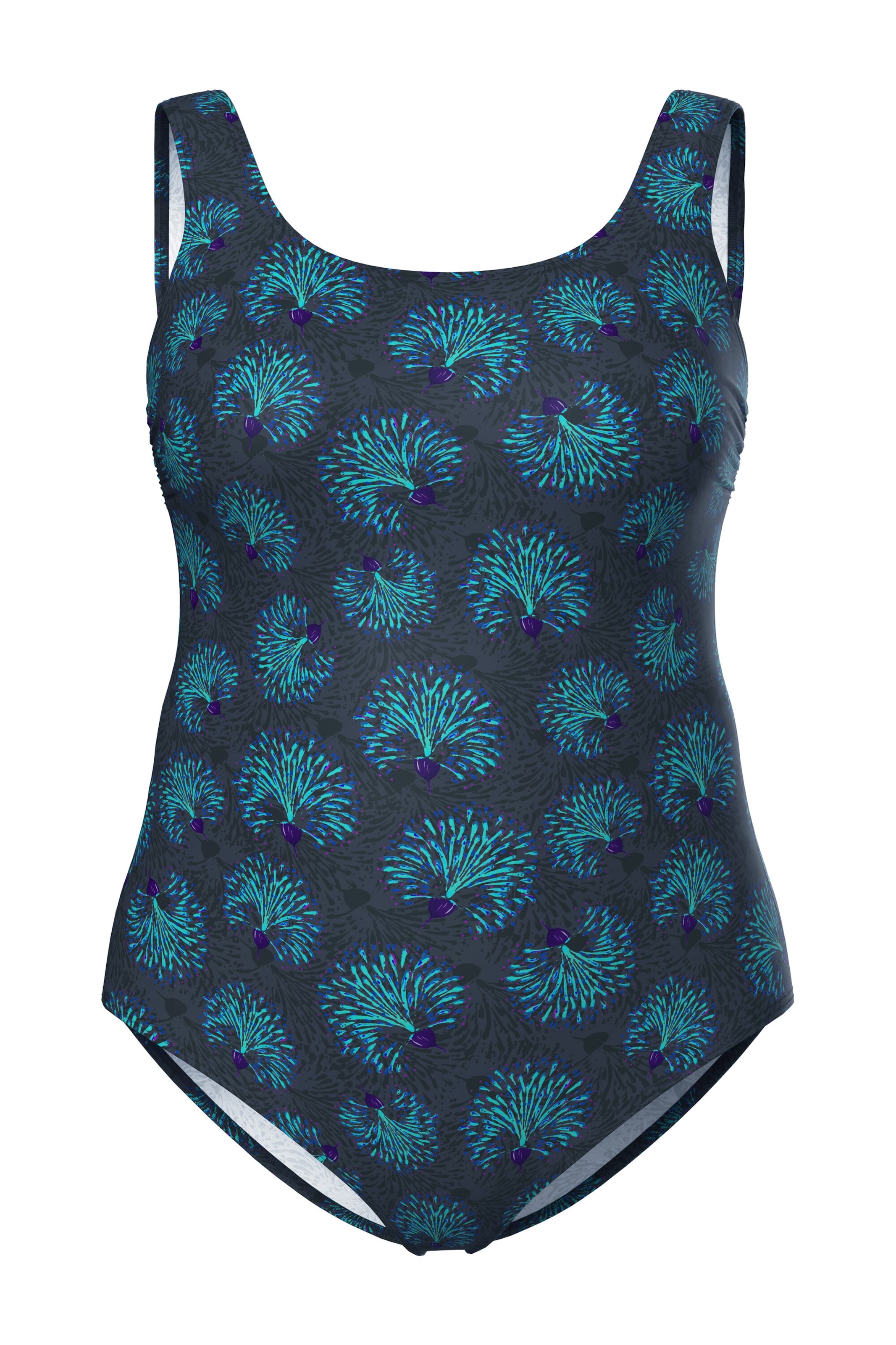 Ulla Popken Bustier Badpak in Grijs: voorkant