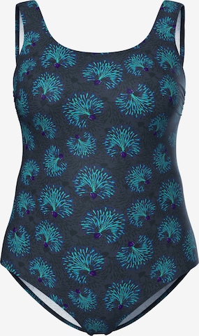 Ulla Popken Badeanzug in Grau: Vorderseite