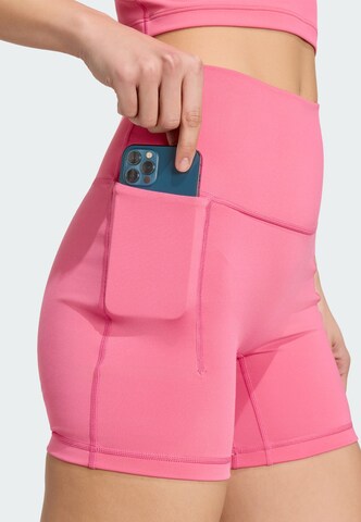 ADIDAS PERFORMANCE Skinny Workout Pants 'Studio All Me' in Pink