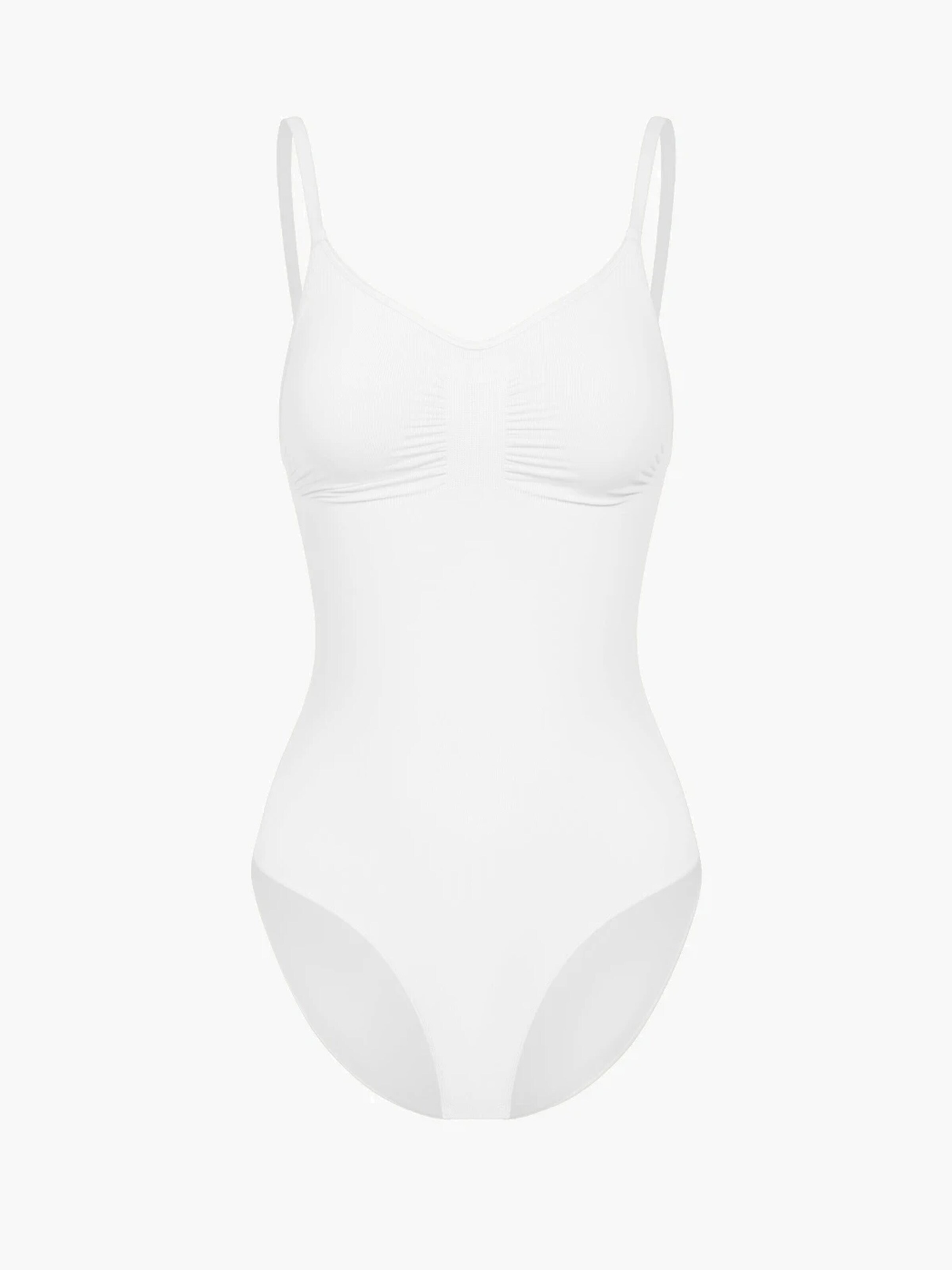 cfab (formerly creamy fabrics) Shapingbody 'Bodysuit Sculpting Shapewear mit Slip' in Wit: voorkant