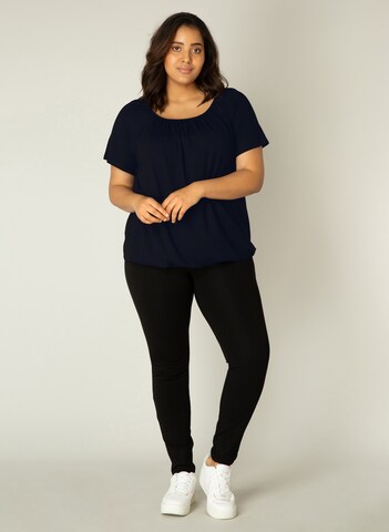 BASE LEVEL CURVY Shirt 'Yoni' in Blue: front