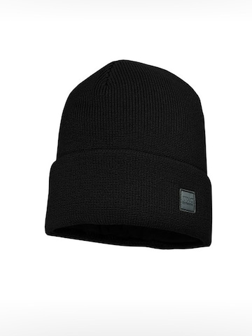 MAXIMO Beanie 'KIDS-Beanie, Umschlagrand Perlfang, Jerseyfutter' in Black: front