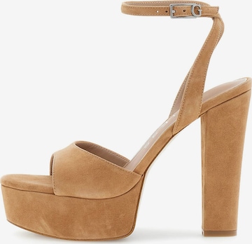 GUESS Strap Sandals 'Hitten' in Brown: front