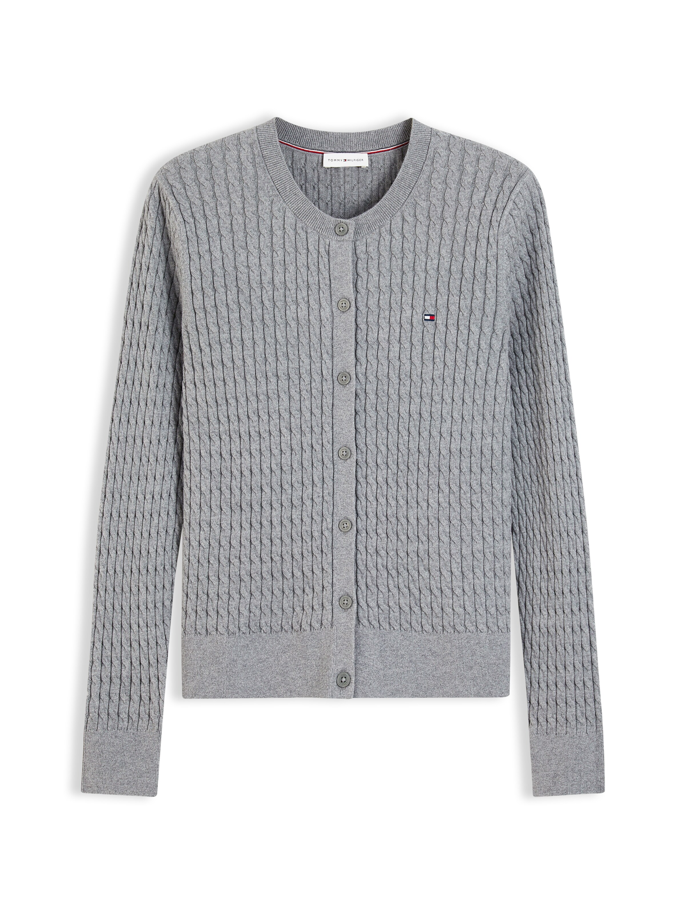 TOMMY HILFIGER Knit Cardigan in Grey: front