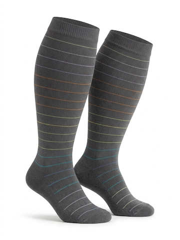 Millo Knee High Socks 'Wide Comfort' in Grey: front