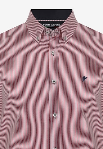 DENIM CULTURE - Regular Fit Camisa 'TIM' em vermelho