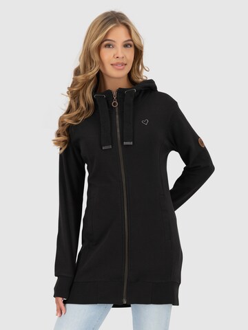 alife & kickin Sweatjacke 'JasinaAK' in Schwarz: Vorderseite