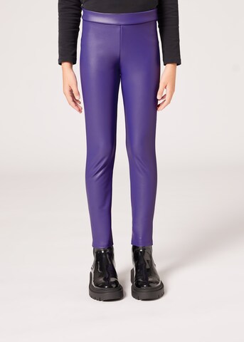 CALZEDONIA Skinny Leggings in Purple: front