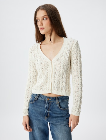 Koton Gebreid vest in Beige: voorkant