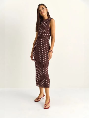Bianco Lucci Midi Kleid in Braun