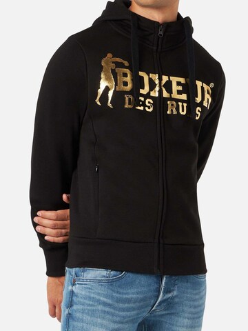 Boxeur des Rues Sweatjacke 'Hooded Full Zip Sweatshirt'‌‌ in Schwarz: Vorderseite