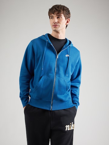 Nike Sportswear Bluza rozpinana 'CLUB' w kolorze niebieski: przód