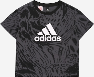 ADIDAS SPORTSWEAR T-Shirt 'Future Icons Hybrid Animal Print  ' in Grau: predná strana