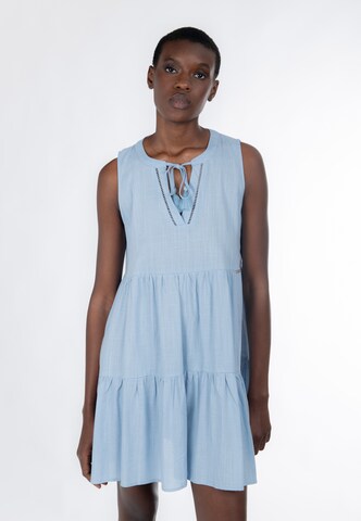 Influencer - Vestido en azul: frente