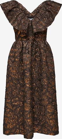 Robe 'Andrina' SELECTED FEMME en marron : devant