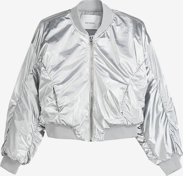 Veste mi-saison Bershka en argent : devant