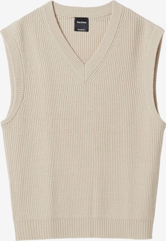 Bershka Sweater Vest in Beige: front