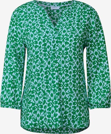 CECIL Print-Bluse mit Glitzer in Blau: Vorderseite