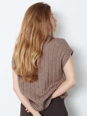 Pull-over 'Row' co'couture en marron