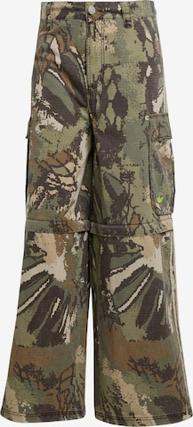 Wide leg Pantaloni 'Zip-off Cargo' di ADIDAS ORIGINALS in verde: frontale