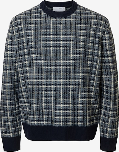 SELECTED Pulover 'SLHMIKOLAS' u noćno plava / svijetloplava / bijela, Pregled proizvoda