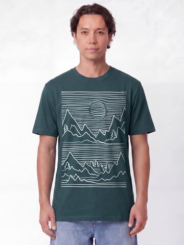 T-Shirt 'Mountains' Watapparel en vert : devant
