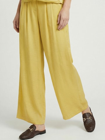 Guido Maria Kretschmer Women Wide leg Παντελόνι πλισέ 'Finja' σε κίτρινο: μπροστά