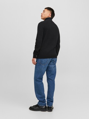 JACK & JONES Sweter 'Pannel' w kolorze czarny