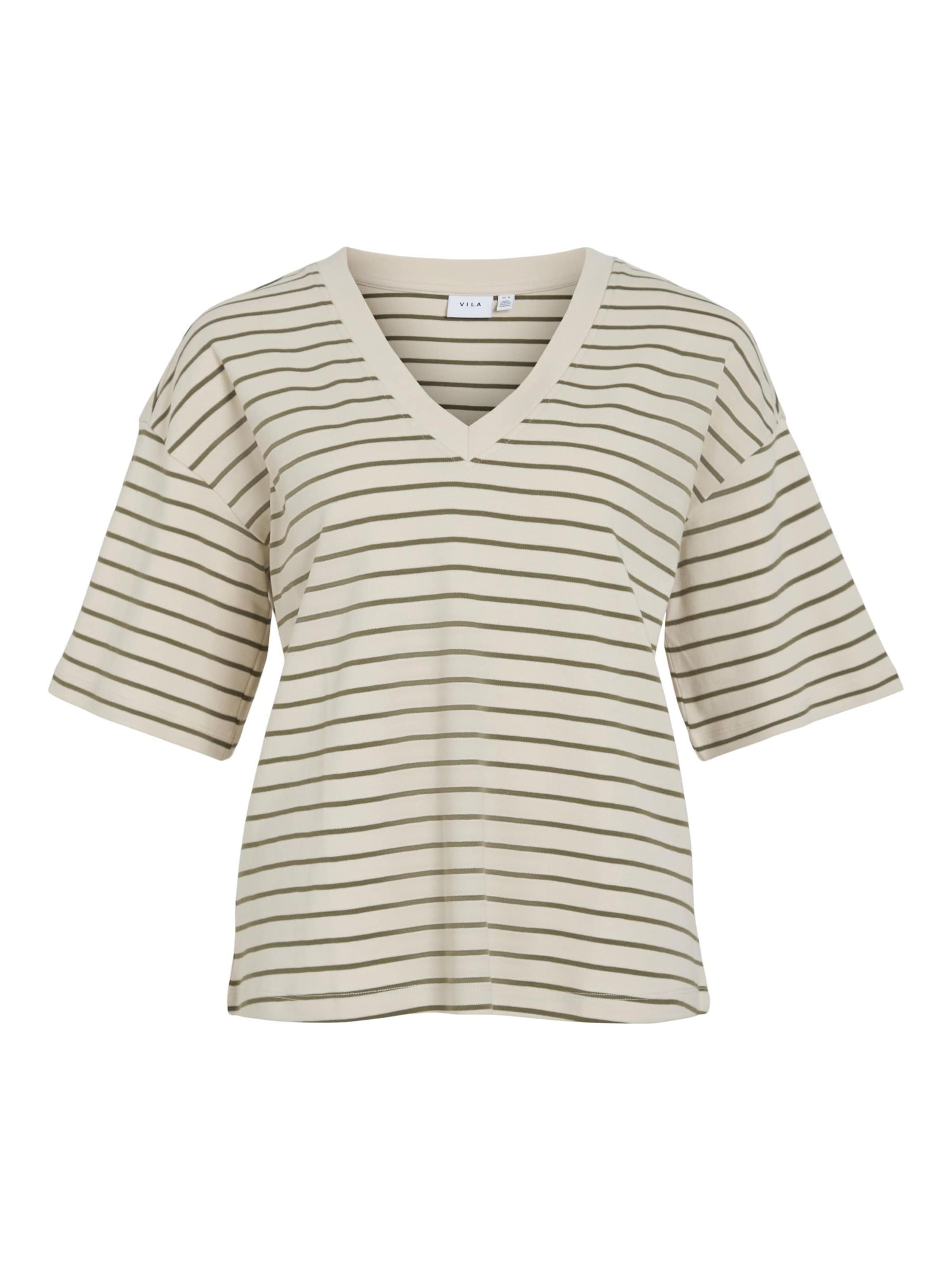 VILA Camiseta en beige / oliva, Vista del producto