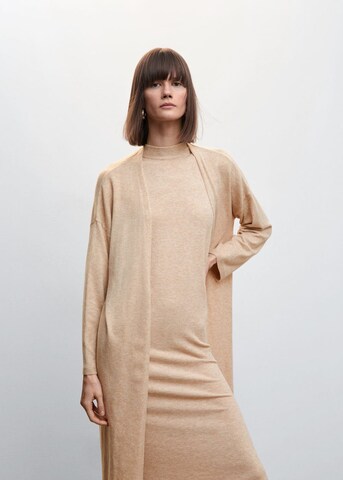 MANGO Knit Cardigan 'port' in Beige: front