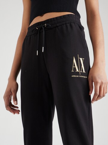 ARMANI EXCHANGE Wide Leg Bukser med lægfolder i sort