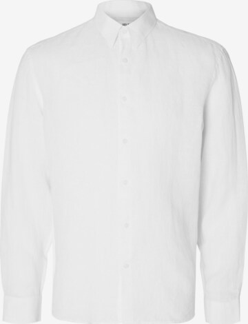 SELECTED HOMME Button Up Shirt 'KYLIAN' in White: front