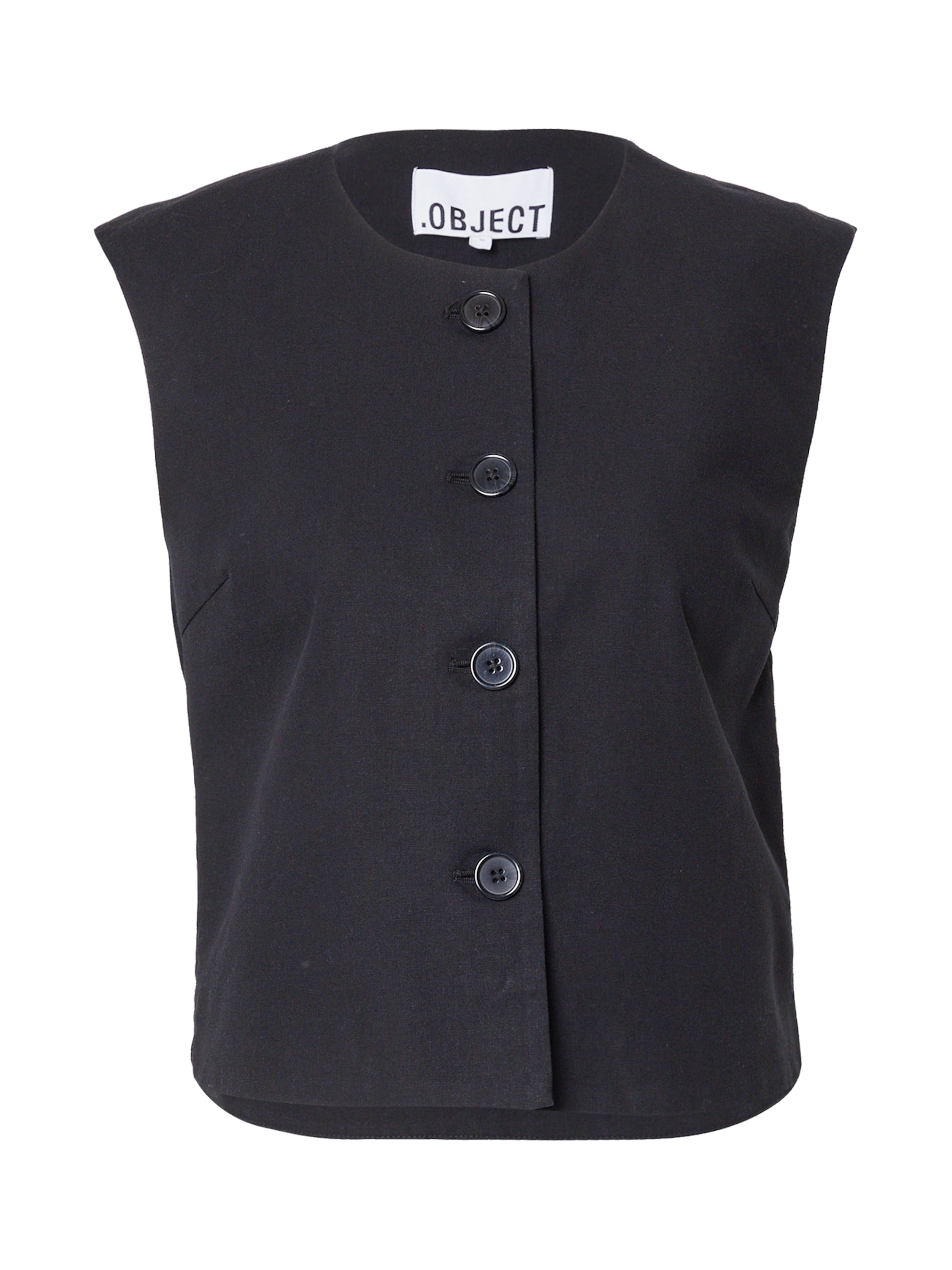 OBJECT Weste 'OBJAURA' in Schwarz: Vorderseite
