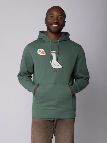 Watapparel Sweatshirt 'Moin Seagull' in Grün: Vorderseite