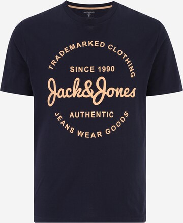 Jack & Jones Plus Tričko 'FOREST' – modrá: přední strana