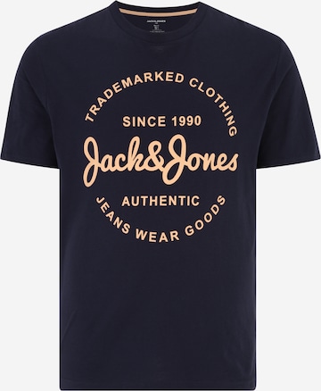 Jack & Jones Plus T-Shirt 'FOREST' in Blau: predná strana