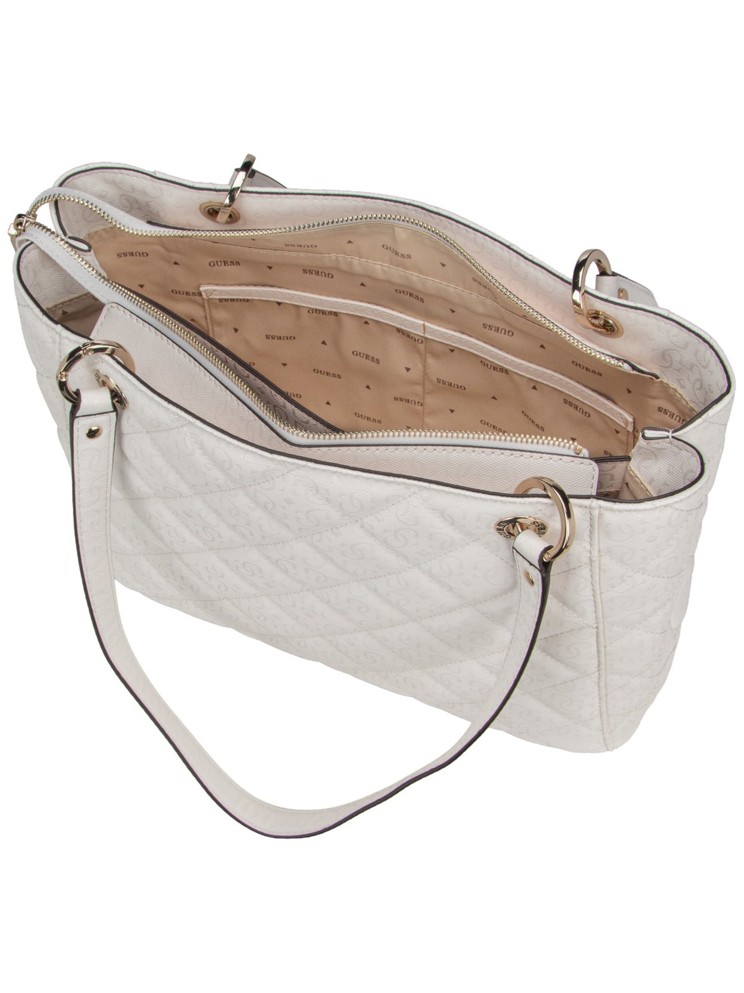 GUESS Handtasche 'Libby Noel' in Weiß