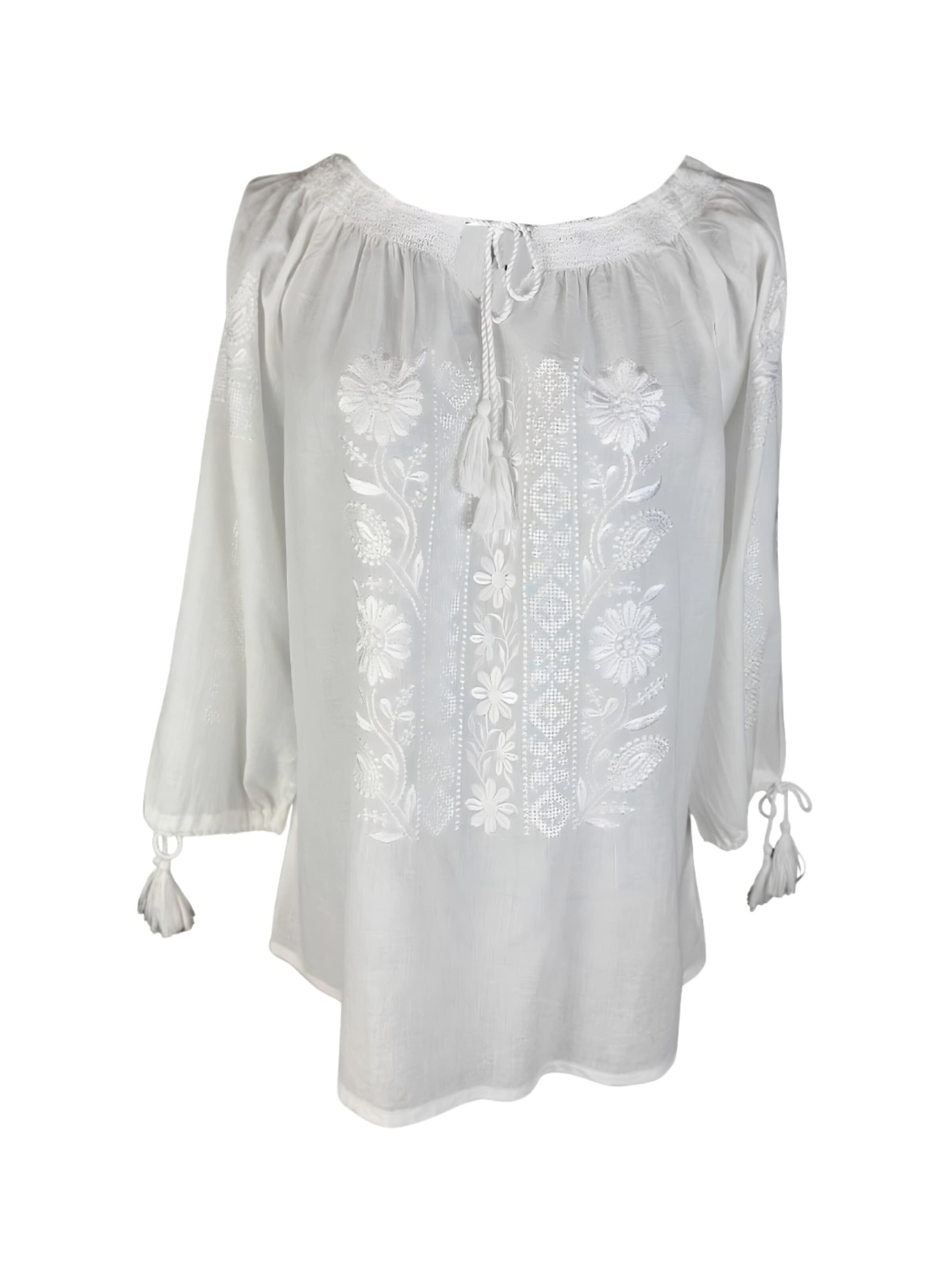 Rody’s forever Trachtenbluse 'Damenbluse 2IU26, weiß , marimea 2XL'‌‌‌‌‌‌‌‌ in Weiß: Vorderseite