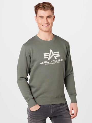 ALPHA INDUSTRIES - Sweatshirt 'Basic' em verde: frente