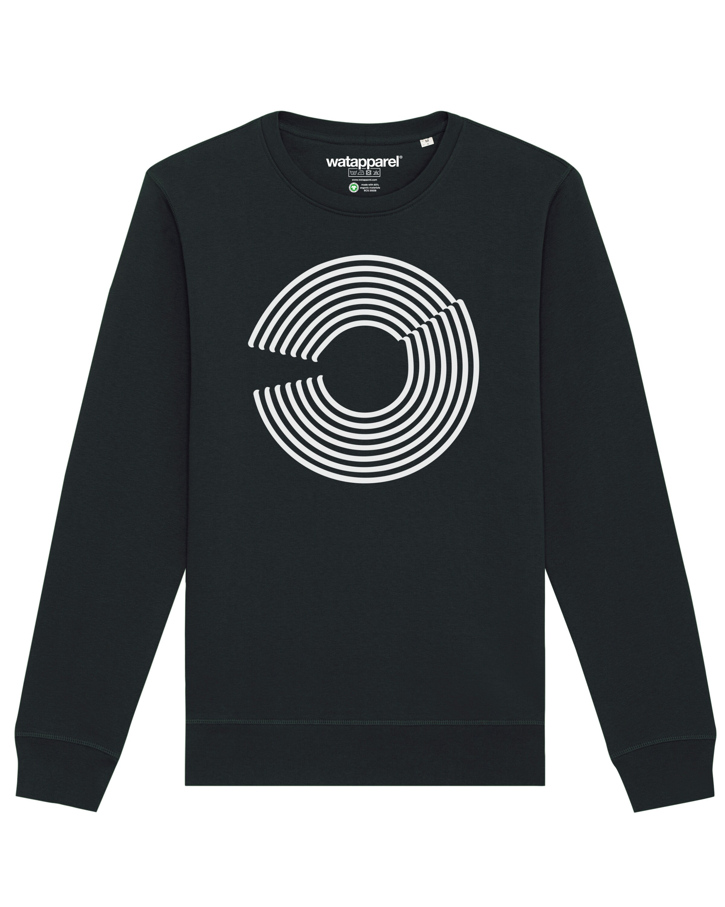 Watapparel Sweatshirt ' Abstract 01 ' in Zwart: voorkant