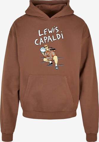 Merchcode Sweatshirt 'Lewis Capaldi - Snowleopard' in Braun: predná strana