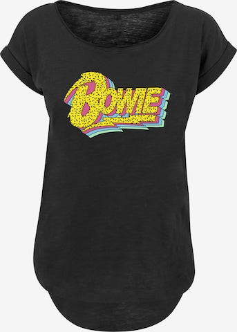 T-shirt 'David Bowie Moonlight 90s Logo' F4NT4STIC en noir : devant